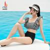 Traje de Baño de Dos Piezas para Mujer 2022 Nuevo Popular Sexy Triángulo Cubre Caderas Cuello Cuadrado Volantes Traje de Baño Vacacional para Aguas Termales