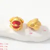 Accesorios de conjunto de dos piezas de flor de durazno, pieza de raíz de loto chapada en oro estilo antiguo, colgante de pez koi, accesorios para fabricante de pulseras y collares DIY
