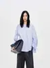 Produto Novo Primavera 2026 Jn*By Feminino Gola Redonda Suéter Manga Longa Solto Confortável Top de Algodão Camisa Casual Feminina