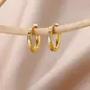 Transfronteiriço Elegante Ouro 18K Luxo Acessível Europeu e Americano High-end Versátil Simples ins Brincos para Piercing de Orelha para Mulheres Fabricante Atacado
