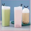500ml Copo de chá de leite celebridade da internet pp resistente a alta temperatura criativo tijolo de prato Copo descartável de plástico chifre garrafa de bebida de suco