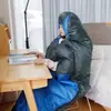 Saco de dormir para exteriores para otoño e invierno, con mangas extensibles, adecuado para acampar, protección contra el frío, engrosado para viajes, siesta en la oficina, saco de dormir cálido y resistente a la suciedad