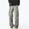 Calça Cargo Estilo Funcional Americano Masculina Larga Esportes de Montanhismo Versátil Reta Casual Marca Tendência Calça à Prova de Vento Paraquedista
