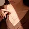Collar Transfronterizo de Amazon Chapado en Oro de 18K con Moissanita, Llegada de la Diosa de la Belleza con Diseño de Borla Fresca, Hecho a Medida de Fábrica