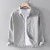Camisa Casual de Manga Larga Transfronteriza para Hombre, Nuevo Estilo Primavera y Verano, Camisa Blanca de Moda Estilo Japonés para Hombre, Chaqueta de Comercio Exterior