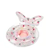 Flotador Anillo Anti-Vuelco para Niños de Playa para Exteriores con Estampado de Cuadros de Cereza y Decoración de Mariposa, Anillo de Natación para Bebés Antideslizante por Ambos Lados