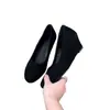 Zapatos de moda retro súper suaves de piel de oveja, mocasines bajos para mujer, de nicho, puntera redonda, tacón de cuña minimalista, tacones altos para commuting