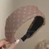Diadema vintage de lunares plisada de ala ancha para mujer, casual y única, con un toque de alta gama, diadema versátil que hace que la cabeza se vea más alta y el rostro parezca más pequeño