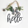 Señal de Bienvenida Redonda de Madera de Tablero de Densidad Minimalista Moderna Transfronteriza, Señal Decorativa Colgante, Manualidad de Boda para Pareja, Regalo