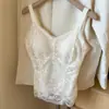 Nuevo B18# Encaje Suave Hielo Copa Fija con Tirantes Espalda Hermosa Sin Costuras Cómodo Ligero Transpirable Chaleco para Mujer Se Puede Usar por Fuera
