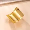 Joyería Europea y Americana Transfronteriza de Acero Inoxidable, Pulsera Ancha Asimétrica, Pulsera Abierta de Acero de Titanio Chapado en Oro de 18 Quilates Personalizada Exagerada