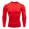 Camiseta Térmica Ajustada de Manga Larga para Hombre, Ropa Deportiva de Running, Atletismo, Entrenamiento Deportivo, Baloncesto, Base, Alta Elasticidad, Secado Rápido, Transpirable, Ropa de Fitness