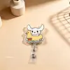 Porta-Crachá Retrátil de Acrílico com Desenhos Animados, Fácil de Puxar, para Profissionais de Saúde, Chaveiro de Cartão de Estudante, Designs Personalizáveis no Atacado