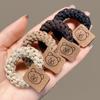 Banda de goma elástica de alta calidad, hecha a mano, con cuerda torcida, anillo para el cabello para niñas, chaqueta de cuero japonesa y coreana, tocado con cola alta