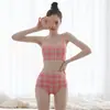 Nuevo Traje de Baño Sexy de Dos Piezas para Mujer que Cubre el Vientre Adelgazante para Pecho Pequeño con Acolchado Bikini Conservador Traje de Baño para Spa
