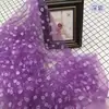 Tejido de Malla Americana de Nylon con Flocado Floral Pequeño, Tela de Margarita para Juguetes, Vestidos, Accesorios para el Cabello, Materiales de Bricolaje