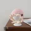 Bonito gorro de punto para bebé con borde ondulado, dulce diseño de fresa, gorro para bebé que cubre las orejas para otoño e invierno, con forro y estilo para poner