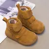 Botas Martin Estilo Coreano para Niños 2026 Otoño/Invierno Botines para Niñas con Forro de Felpa Botas de Algodón para Niños Cálidas de Moda Botas para Bebé Tendencia