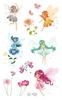 Calcomanías de tatuaje para niños, lindas, de dibujos animados, divertidas, de hadas de flores, para niñas, calcomanías de tatuaje de transferencia al agua, transfronterizas