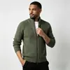 Cardigan suéter Amazon de manga comprida com zíper, estilo coreano slim fit de malha grossa para homens, casual e versátil
