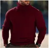 AliExpress cross-border nova roupa masculina outono e inverno europeia e americana masculina suéter de gola alta listrado vertical camisa base de malha