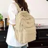 Mochila de Moda Estilo Coreano de Gran Capacidad para Mujer Ligera con Múltiples Bolsillos Casual Versátil Mochila Escolar para Estudiantes Mochila de Viaje