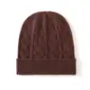 Gorro de Punto de Cachemira 2026 Otoño/Invierno Nuevo Estilo para Mujer de Alta Gama Color Sólido Tejido de Punto Trenzado Engrosado Cálido Moderno Casual con Borde Enrollado