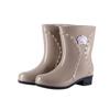 Botas de Chuva Femininas de Cano Médio e Meio-Cano com Solas Grossas, Sapatos de Borracha, Botas de Água, Botas de Chuva para Mulheres, Atacado, Forradas com Lã, Antiderrapantes