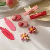 Presilha de Cabelo Rosa Dopamina para Mulheres 2024 Novo Estilo Presilha para Franja Lateral Grampo de Cabelo Presilha Bico de Pato Doce Acessório de Cabelo