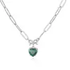 Collar transfronterizo europeo y americano de cobre chapado en oro de 18K con microincrustaciones de diamantes de colores en forma de corazón y lazo para mujer, dulce y versátil, venta al por mayor