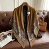 Nuevo Pañuelo de Seda para Primavera y Verano, Estilo Delgado, Bufanda Cuadrada Grande de 130 cm, Pañuelo Decorativo Estampado de Alta Gama, Chal Versátil