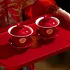 Juego de Tazas de Té para Boda, Tazas de Té de la Pareja de Novios, un Par de Tazones y Palillos de Boda, Juego de Té, Colección de Artículos para Boda