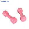 Haltere hexagonais brilhantes com revestimento de plástico, fitness masculino e feminino para crianças, cabo convexo com revestimento de plástico, pequenos fabricantes de halteres personalizados