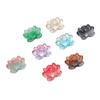 Etiqueta de borla de loto de doble agujero de vidrio de 21 x 16 mm, para pulsera hecha a mano, tocado, material de joyería