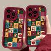 Bonita pulsera de oso navideño para Apple 16Pro, funda de silicona esmerilada de 15 pulgadas, funda de silicona suave con todo incluido de 7/8 pulgadas.