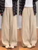 Pantalones de trabajo tipo cimitarra color caqui, nuevo modelo 2026, populares este año, pantalones populares para mujer, talla petite, pantalones de pierna ancha con caída