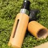 Frasco de Maquiagem Base de Perfume de Bambu, Frasco Dispensador de Perfume, Frasco Vazio com Bico de Pressão Portátil, Frasco Dispensador de Amostra de Perfume