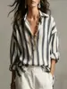 2026 Europeo y Americano Transfronterizo Amazon Sitio Independiente Nueva Primavera, Verano y Otoño Mujer Rayas Cuello Solapa Holgado Moda Suéter Top
