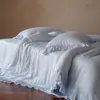 Conjunto de quatro peças em renda de cor sólida estilo princesa, Lyocell Tencel com aspecto lavado à areia, toque sedoso e fresco para dormir sem roupa, têxtil de cama para casa