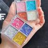 Sombra de Ojos con Purpurina de Cuatro Colores, Maquillaje de Escenario Ultra Brillante, Maquillaje Especial para Actuaciones, Parches de Maquillaje para Ojos con Purpurina en Gel Brillante