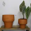 Maceta de barro rojo, cerámica rústica y fresca, maceta estilo coreano, maceta en relieve, transpirable, resistente a altas temperaturas, engrosada, adecuada para jardinería de suculentas