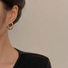 Pendientes Vintage Estilo Hong Kong 2026 Nuevos Pendientes de Botón Metálicos de Alta Gama Moda de Nicho Pendientes Versátiles Venta al por Mayor para Mujeres