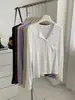 Camiseta feminina Tencel macia e suave, com meia gola aberta e manga longa, para o início do outono, fina, amiga da pele, de seda de amoreira, com ombro normal, peça básica.