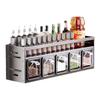 Estante para Especias de Cocina, Estante de Almacenamiento Multifuncional para Frascos de Especias sin Perforaciones, Estante de Almacenamiento de Especias para Hogar Montado en la Pared