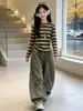 Conjunto de Otoño para Niña 2026 Nuevo Estilo Coreano Conjunto de Dos Piezas de Manga Larga a Rayas y Pantalones de Estilo Guadaña para Bebé Niña Primavera y Otoño