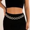 Joyería Transfronteriza Europea y Americana Anillo Plegado Versátil Cadena para Cintura Cadena de Anillo Corrugado Simple Cadena corporal bodychain