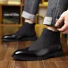 Botas Martin de Puntera Puntiaguda para Hombre Transfronterizas, Botas de Cuero de Talla Grande Estilo Británico Retro Casual, Botas de Cuero Versátiles de Moda Trendy para Exteriores