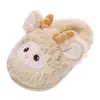 Pantuflas de Algodón para Niños y Niñas, Bebé Otoño e Invierno Espesadas Felpa Cálidas para el Hogar, Pantuflas Cerradas de Piel Sintética, Dropshipping