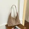 Bolsa de mão com laço de bolinhas transfronteiriça para mulheres, nova coleção de outono de 2026, retrô e versátil, adequada para o dia a dia, bolsa de ombro ou bolsa de axila