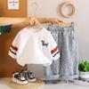 Conjunto de Sudadera con Cuello Redondo y Estampado de Cachorro para Niños Otoño 2025 Nuevo Moda para Bebé Niño Conjunto de Dos Piezas Primavera y Otoño para Niños Moderno